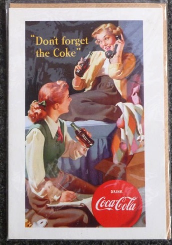 2389-3 € 1,00 coca cola kaart met enveloppe 12x18cm